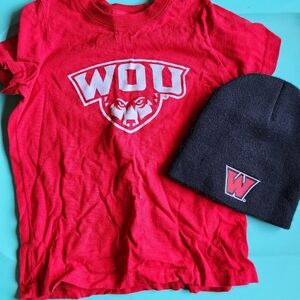 WOU Western Oregon University 3 Pieces 2t 3t Shirt Beanie Bundle